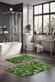 Mijölnir Juego de 2 Alfombrillas de Baño CT-5309 Multicolor